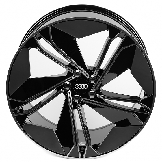 Кованые диски H260124U SKILL SL518-CS444 22 J10 ET21 5x112 66.5 чёрный глянцевый + зеркальная полиро: Фото 3