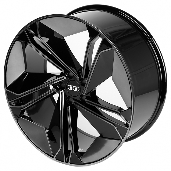 Кованые диски H260124U SKILL SL518-CS444 22 J10 ET21 5x112 66.5 чёрный глянцевый + зеркальная полиро: Фото 6