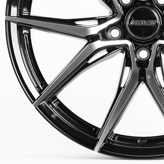 Литые диски 80242 Rays 5067X-DS191 18 J8 ET38 5x114.3 73.1 чёрный + полированные спицы: Фото 2