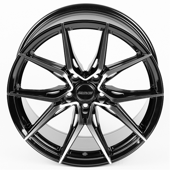 Литые диски 80242 Rays 5067X-DS191 18 J8 ET38 5x114.3 73.1 чёрный + полированные спицы: Фото 3