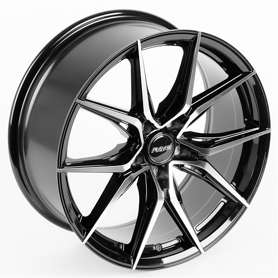 Литые диски 80242 Rays 5067X-DS191 18 J8 ET38 5x114.3 73.1 чёрный + полированные спицы: Фото 5
