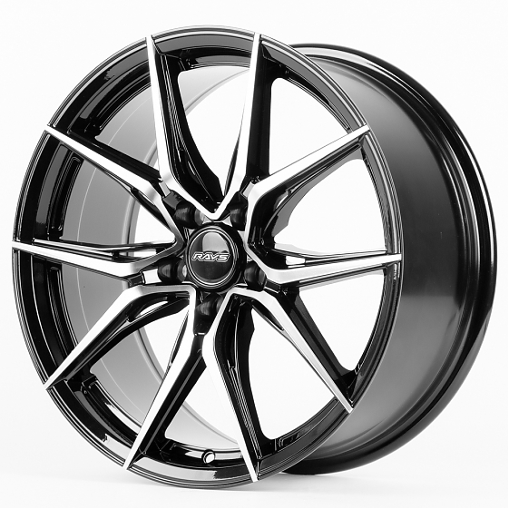 Литые диски 80242 Rays 5067X-DS191 18 J8 ET38 5x114.3 73.1 чёрный + полированные спицы: Фото 6