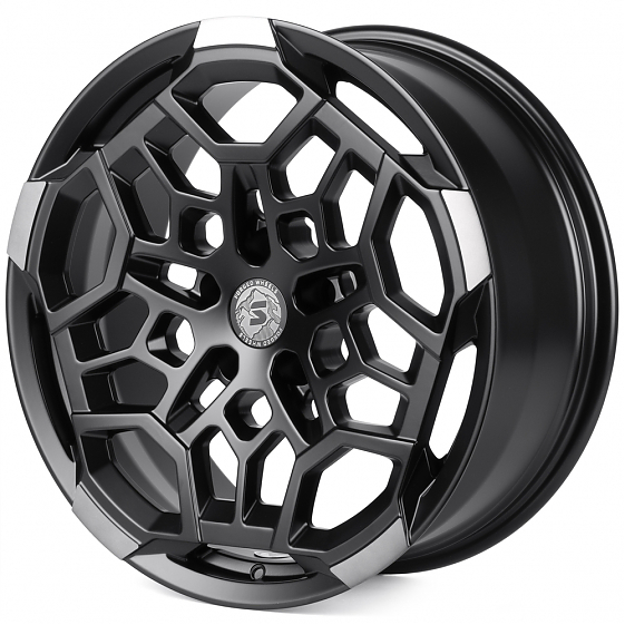 Кованые диски H250917P SKILL SV171-CS411 20 J8.5 ET20 5x127 71.5 чёрный матовый + полировка + тёмный: Фото 12