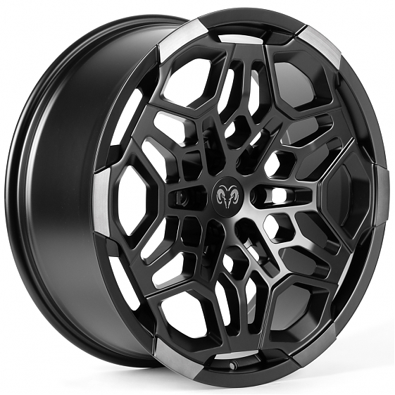 Кованые диски H251129B SKILL SV171-SK363 22 J9 ET19 6x139.7 77.8 чёрный матовый + полировка + тёмный: Фото 4