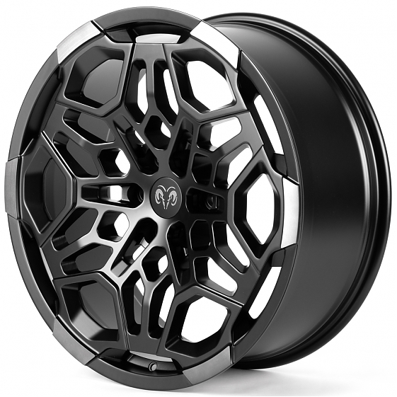 Кованые диски H251129B SKILL SV171-SK363 22 J9 ET19 6x139.7 77.8 чёрный матовый + полировка + тёмный: Фото 5