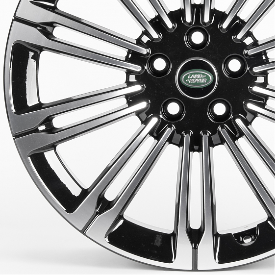 Литые диски 81568 Land Rover 1253X-SL087 21 J9.5 ET42.5 5x120 72.6 чёрный + полированные спицы: Фото 2