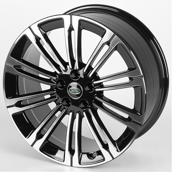 Литые диски 81568 Land Rover 1253X-SL087 21 J9.5 ET42.5 5x120 72.6 чёрный + полированные спицы: Фото 5