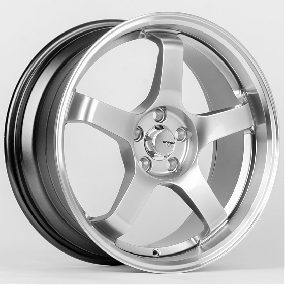 Литые диски 80617 Advan F144-SV272 17 J7.5 ET35 5x100 73.1 серебро тёмное + полированный обод: Фото 4