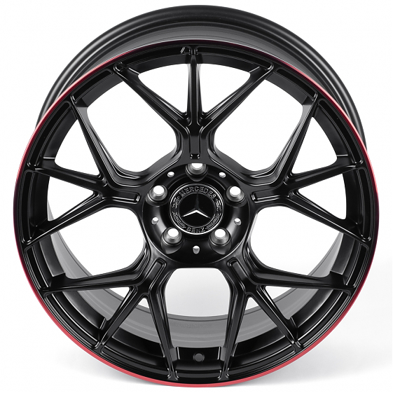 Литые диски 82208 Mercedes-Benz XL6003-FG595 19 J8.5 ET36 5x112 66.56 чёрный матовый + красный обод: Фото 3