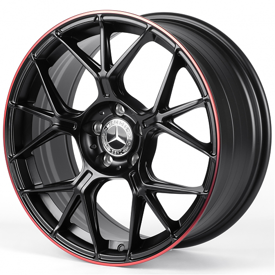 Литые диски 82208 Mercedes-Benz XL6003-FG595 19 J8.5 ET36 5x112 66.56 чёрный матовый + красный обод: Фото 5