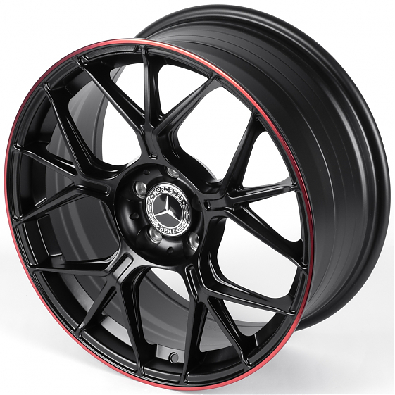 Литые диски 82208 Mercedes-Benz XL6003-FG595 19 J8.5 ET36 5x112 66.56 чёрный матовый + красный обод: Фото 6