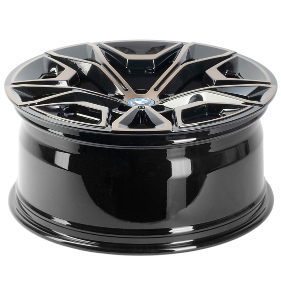 Кованые диски H230724X SL087 21 J9.5 ET37 5x112 66.6 чёрный + полированные спицы под тёмным лаком: Фото 5