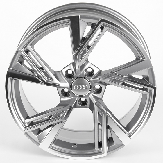 Литые диски 81513 5057X-SL051 18 J8 ET35 5x112 66.5 графит матовый + полированные спицы: Фото 3