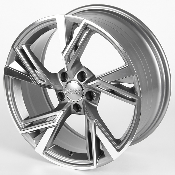 Литые диски 81513 5057X-SL051 18 J8 ET35 5x112 66.5 графит матовый + полированные спицы: Фото 5