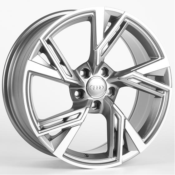 Литые диски 81513 5057X-SL051 18 J8 ET35 5x112 66.5 графит матовый + полированные спицы: Фото 6