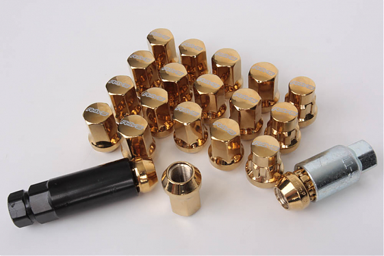 Комплект гаек 20030 Rays N084 конус 12x1,25 32mm золото HEX 17: Фото 2