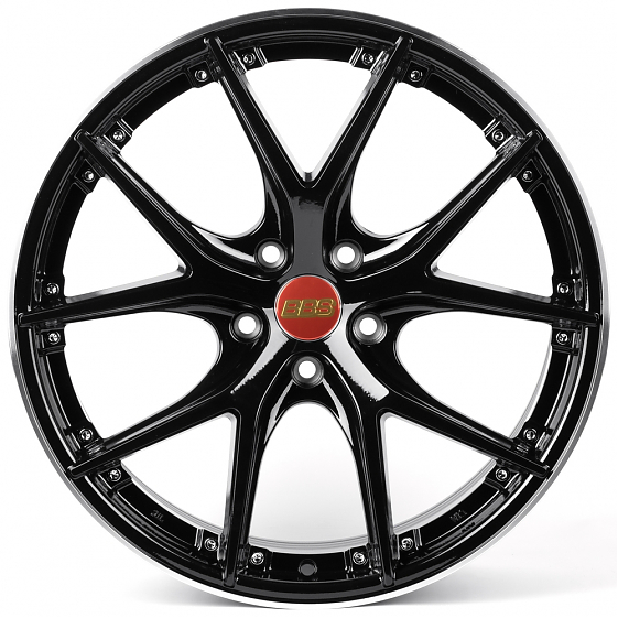 Литые диски 82503 BBS 19938 19 J8.5 ET35 5x108 73.1 чёрный матовый + полированный обод: Фото 1