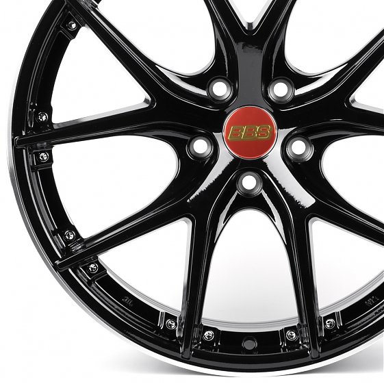 Литые диски 82503 BBS 19938 19 J8.5 ET35 5x108 73.1 чёрный матовый + полированный обод: Фото 2