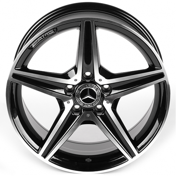 Литые диски 81878 Mercedes-Benz IVF-3173-DS315 17 J7.5 ET35 5x112 66.5 чёрный глянцевый + полированн: Фото 3