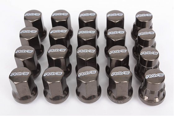 Комплект гаек 20034 Rays N084 конус 12x1,25 32mm серебро тёмное HEX 17: Фото 1