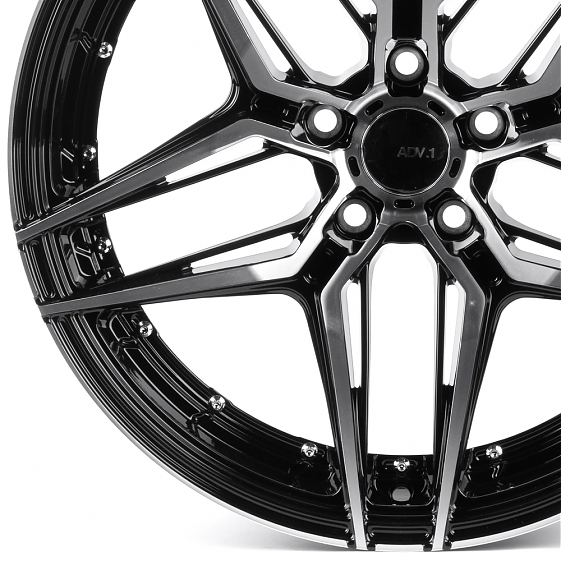 Литые диски 81795 ADV1 FC6001-SF085 19 J8.5 ET35 5x108 73.1 чёрный глянцевый + полированные спицы: Фото 2
