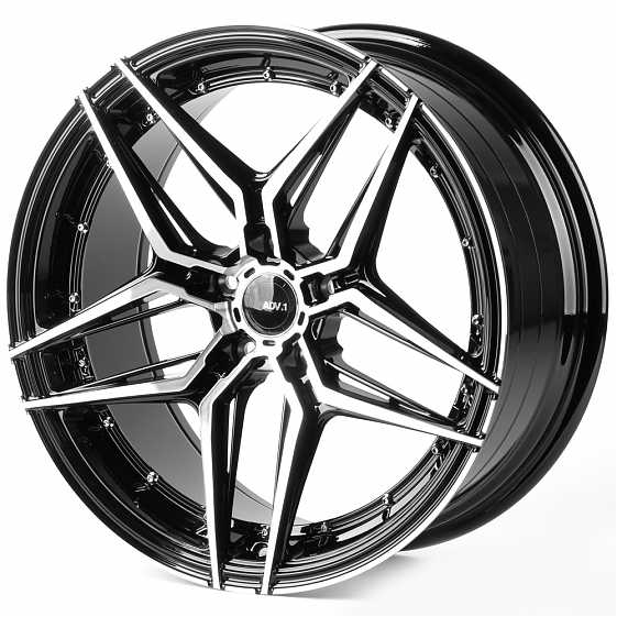 Литые диски 81795 ADV1 FC6001-SF085 19 J8.5 ET35 5x108 73.1 чёрный глянцевый + полированные спицы: Фото 5