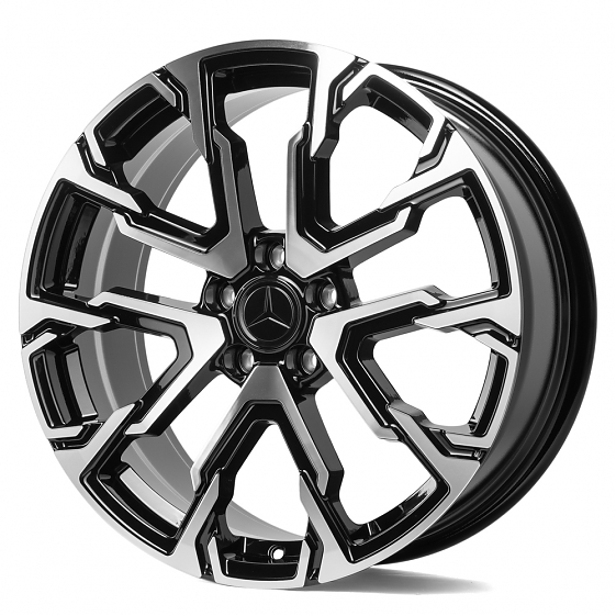 Кованые диски 231027K SL379-DS204 19 J8.5 ET48 5x112 66.6 чёрный глянцевый + полированные спицы: Фото 7