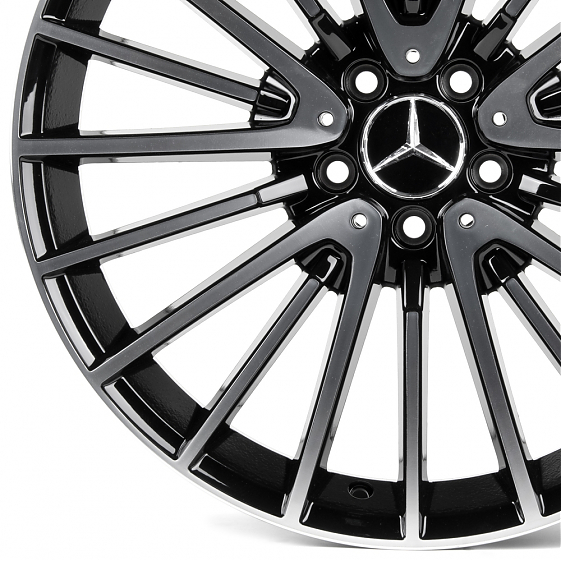 Литые диски 81713 Mercedes-Benz FC3064-SM200 20 J8.5 ET36 5x112 66.5 чёрный + полированные спицы: Фото 2