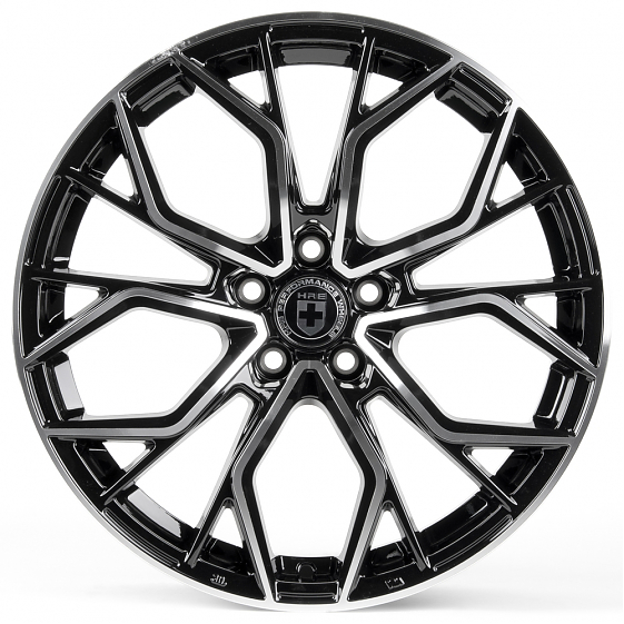 Литые диски 81015 HRE CT354-23989-59 18 J8 ET35 5x105 56.5 черный глянец + полированые спицы: Фото 1