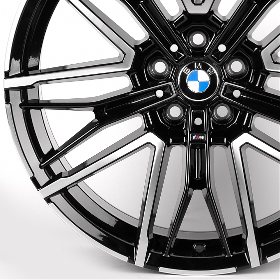 Литые диски 81894 BMW IVF-3293-DS362 20 J9.5 ET40 5x112 66.5 чёрный глянцевый + полированные спицы: Фото 2