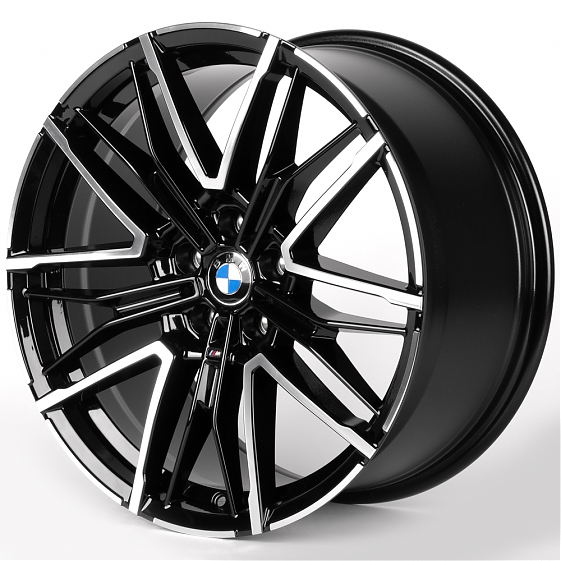 Литые диски 81894 BMW IVF-3293-DS362 20 J9.5 ET40 5x112 66.5 чёрный глянцевый + полированные спицы: Фото 5