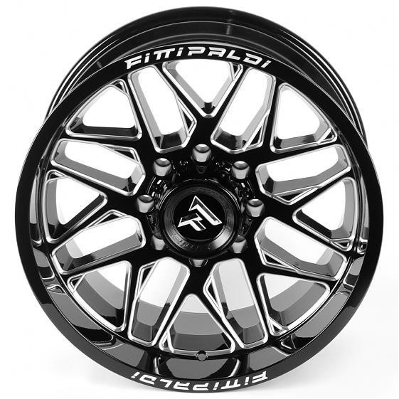 Литые диски 81619 Fittipaldi FA19BM 20 J10 ET-19 8x170 125,2 чёрный глянцевый + полированные спицы: Фото 3
