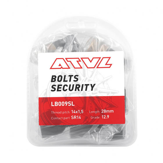 Комплект секретных болтов 60037 ATVL LB009SL сфера 14x1,5 28mm чёрный матовый 17/19: Фото 3
