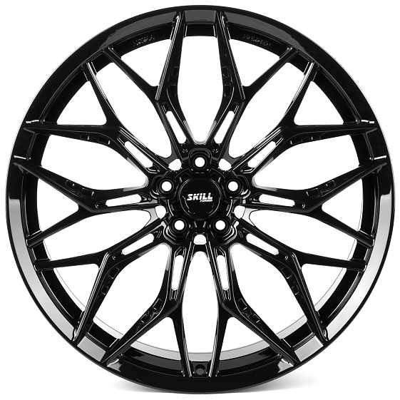 Кованые диски H260126G SKILL SL168-SV483 22 J10 ET21 5x112 66.5 чёрный глянцевый: Фото 1