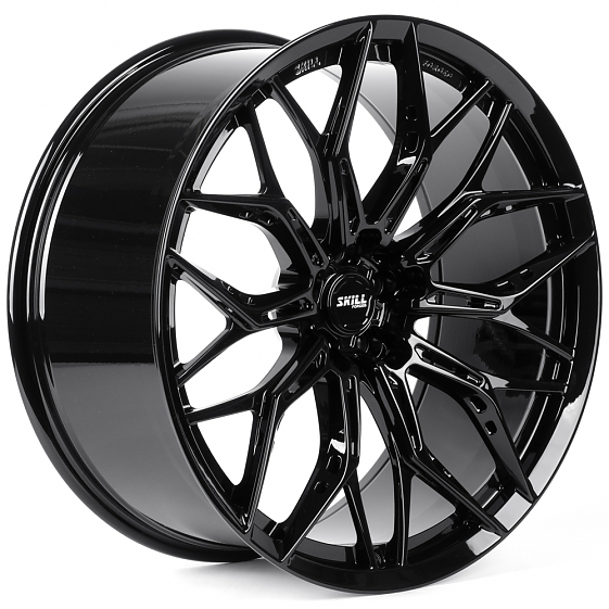 Кованые диски H260126G SKILL SL168-SV483 22 J10 ET21 5x112 66.5 чёрный глянцевый: Фото 4