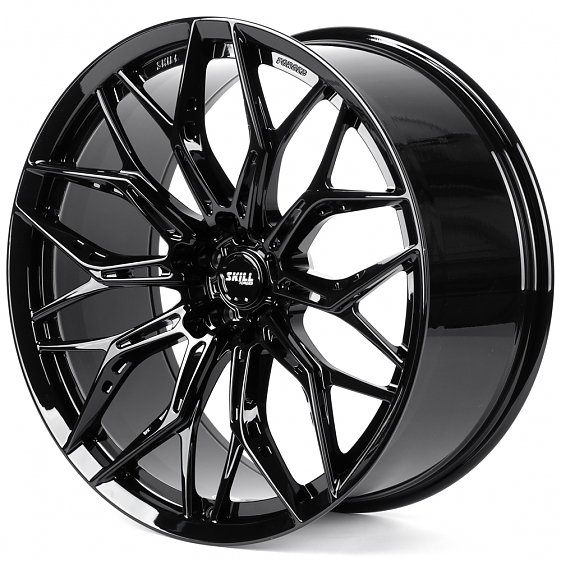 Кованые диски H260126G SKILL SL168-SV483 22 J10 ET21 5x112 66.5 чёрный глянцевый: Фото 5