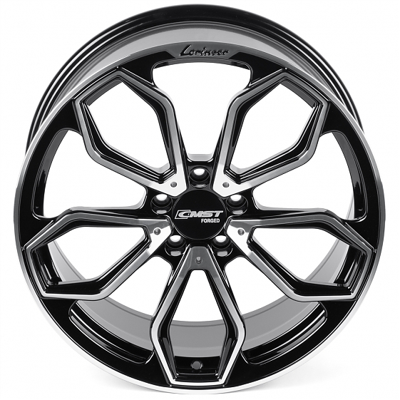 Кованые диски 0923-12 PTRACING DS863-SV435 19 J8.5 ET40 5x112 66.56 чёрный + полированные спицы: Фото 3