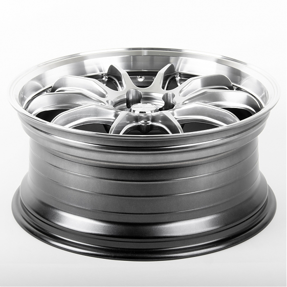 Литые диски 81146 Work LK021-CS255 19 J8.5 ET35 5x112 66.6 серебро тёмное + полированный обод: Фото 7