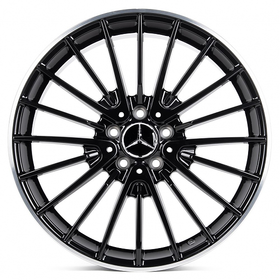 Кованые диски 231027X SL148-FG454 19 J8.5 ET48 5x112 66.6 чёрный глянцевый + полированный обод: Фото 1