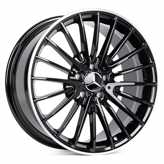 Кованые диски 231027X SL148-FG454 19 J8.5 ET48 5x112 66.6 чёрный глянцевый + полированный обод: Фото 4