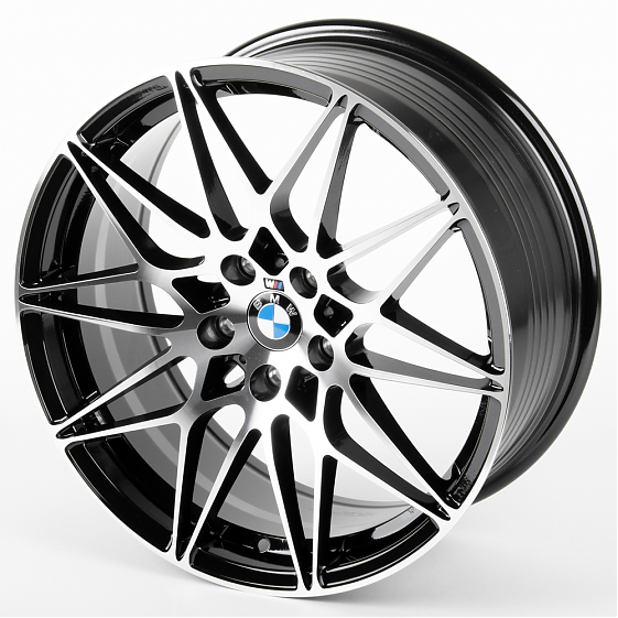 Литые диски 81084 BMW F0231-CS242 18 J8 ET35 5x112 66.6 чёрный глянцевый + полированные спицы: Фото 6
