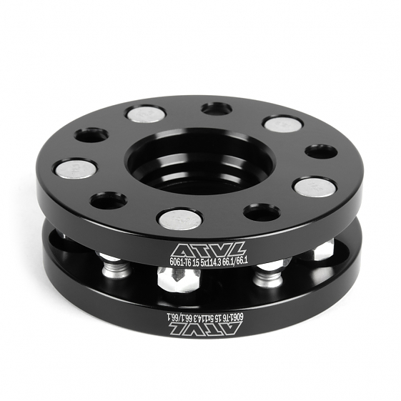 Проставка 41097 ATVL 5x114.3 66,1/66,1 12x1,25 15mm чёрный: Фото 2