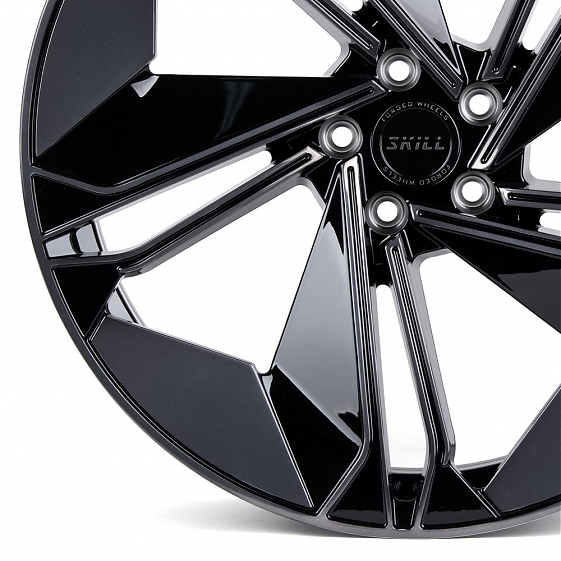 Кованые диски H231030E SKILL SL515-SK199 21 J9.5 ET31 5x112 66.6 чёрный глянцевый + полировка + чёрн: Фото 2