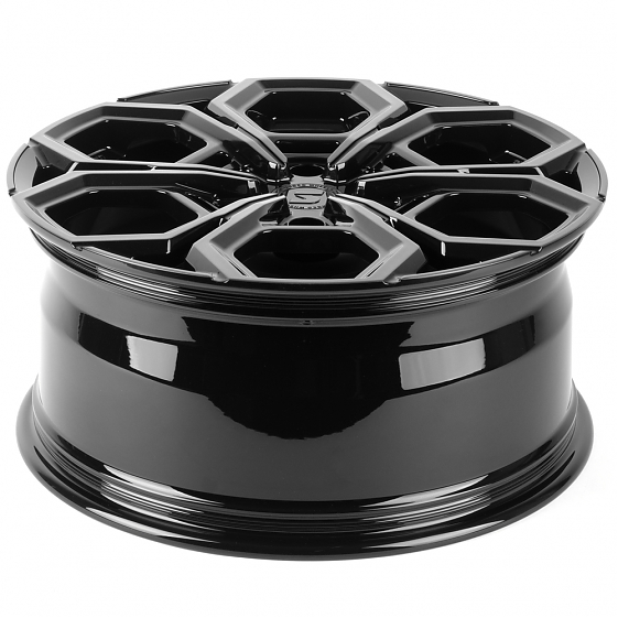 Кованые диски H241229E SKILL SV111-SB563 20 J9 ET50 6x139.7 95.1 чёрный глянцевый + полированные спи: Фото 7