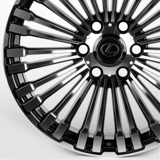 Литые диски 81417 Lexus/Toyota 11843-CT378 20 J8.5 ET40 6x139.7 95.1 чёрный + полированные спицы: Фото 2