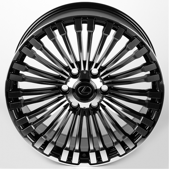 Литые диски 81417 Lexus/Toyota 11843-CT378 20 J8.5 ET40 6x139.7 95.1 чёрный + полированные спицы: Фото 3