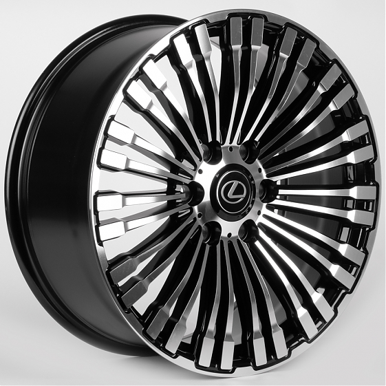Литые диски 81417 Lexus/Toyota 11843-CT378 20 J8.5 ET40 6x139.7 95.1 чёрный + полированные спицы: Фото 4