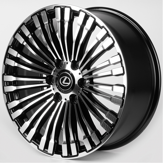 Литые диски 81417 Lexus/Toyota 11843-CT378 20 J8.5 ET40 6x139.7 95.1 чёрный + полированные спицы: Фото 5