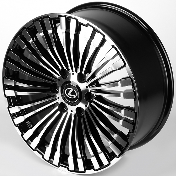 Литые диски 81417 Lexus/Toyota 11843-CT378 20 J8.5 ET40 6x139.7 95.1 чёрный + полированные спицы: Фото 6