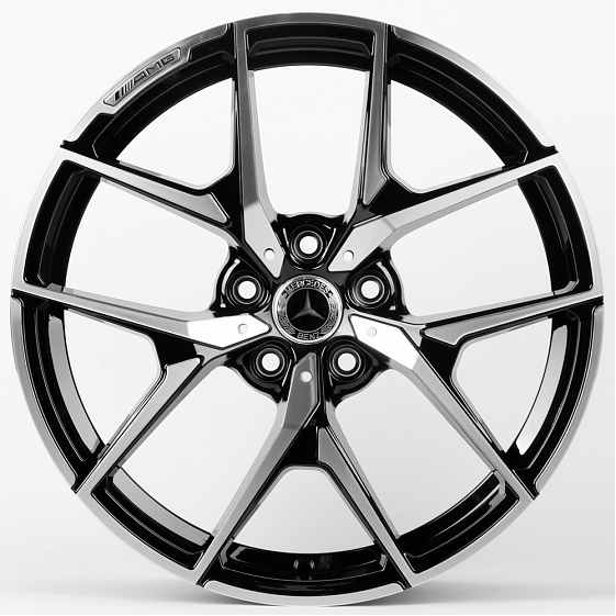 Литые диски 80423 Mercedes-Benz AMG ZT813-DS194 18 J9.5 ET35 5x112 66.6 чёрный + полированные спицы: Фото 1